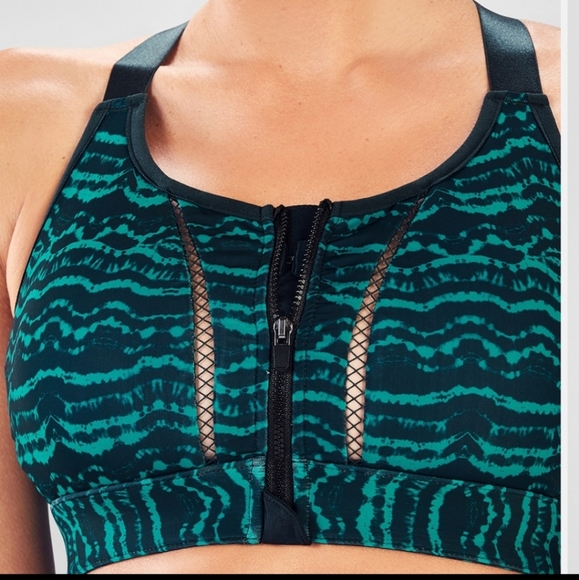 Fabletics Teal and Black Sports Bra - Picture 1 of 5
